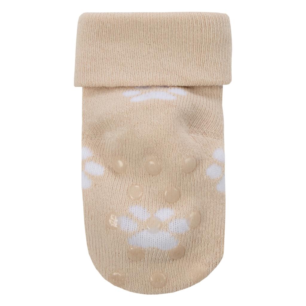 Teddy Bear baby grip socks beige