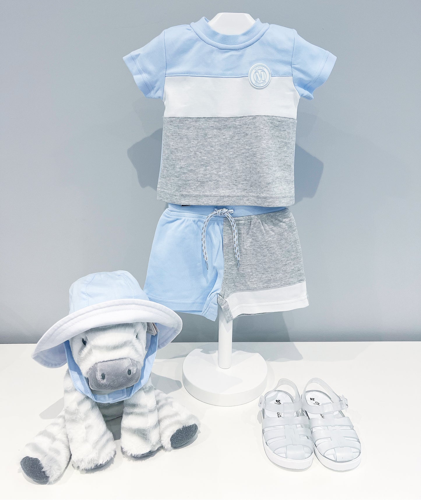 Mintini Colour Block Shorts Set Blue