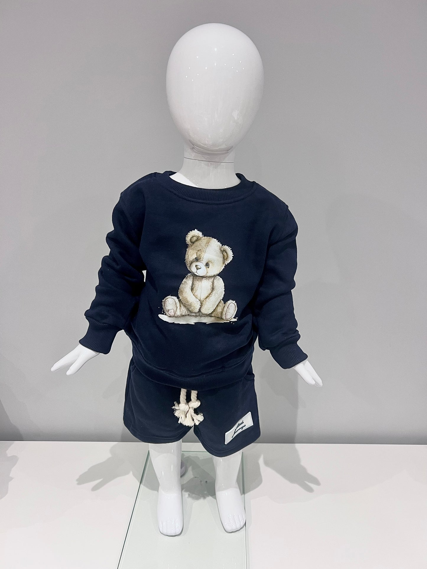 Arlo Teddy Kids Shorts & Jumper Set Navy