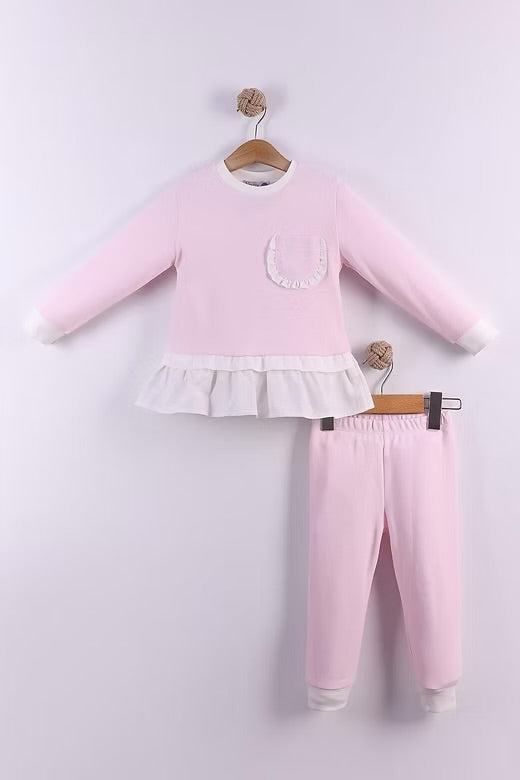 Visara girls 2 piece frill tracksuit set
