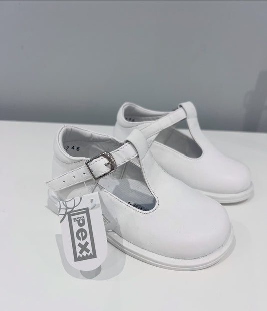 Pex Stef T-bar shoe White