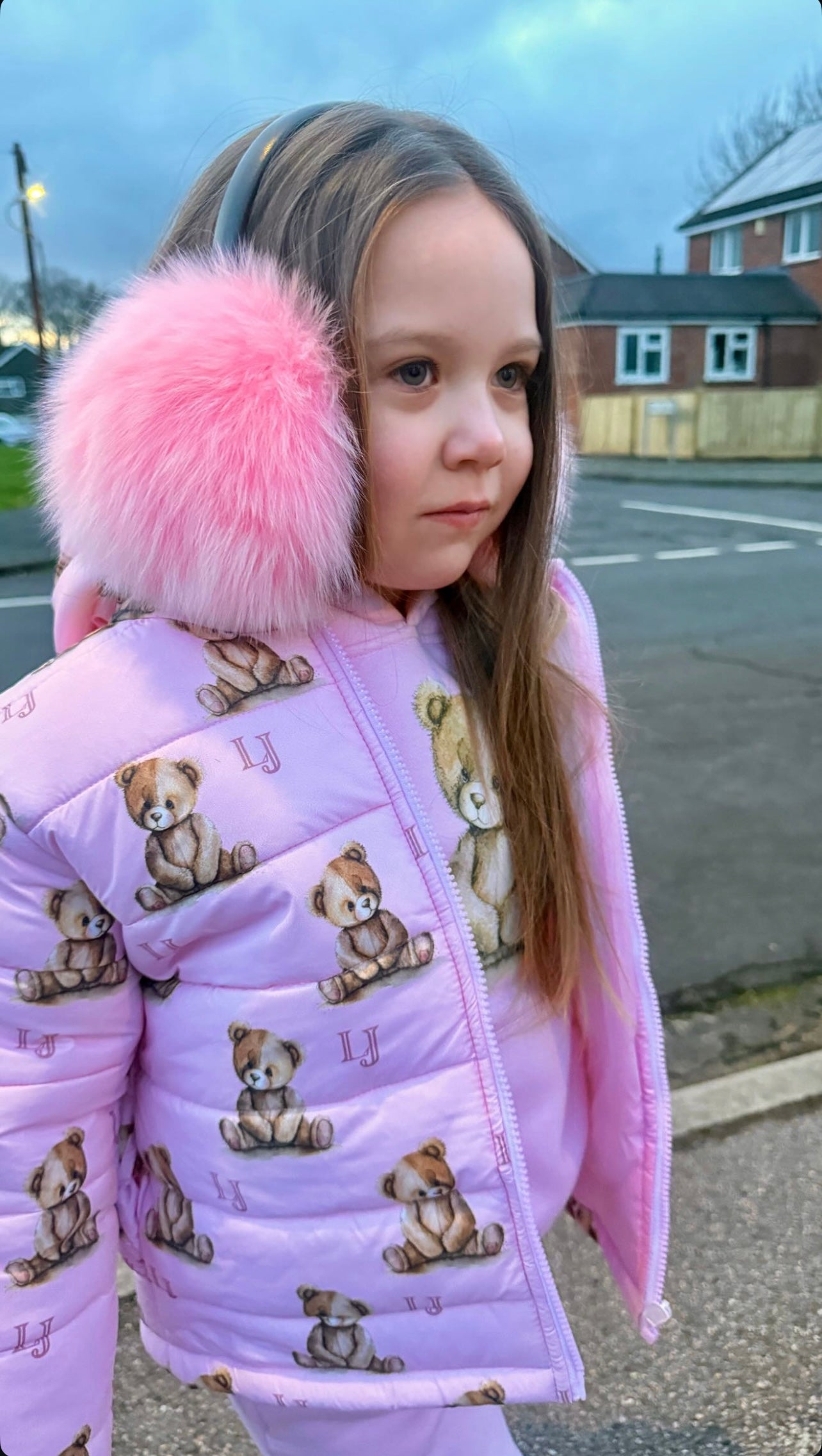 Arlo Pattern Teddy Coat Baby Pink - Kids Winter Coat
