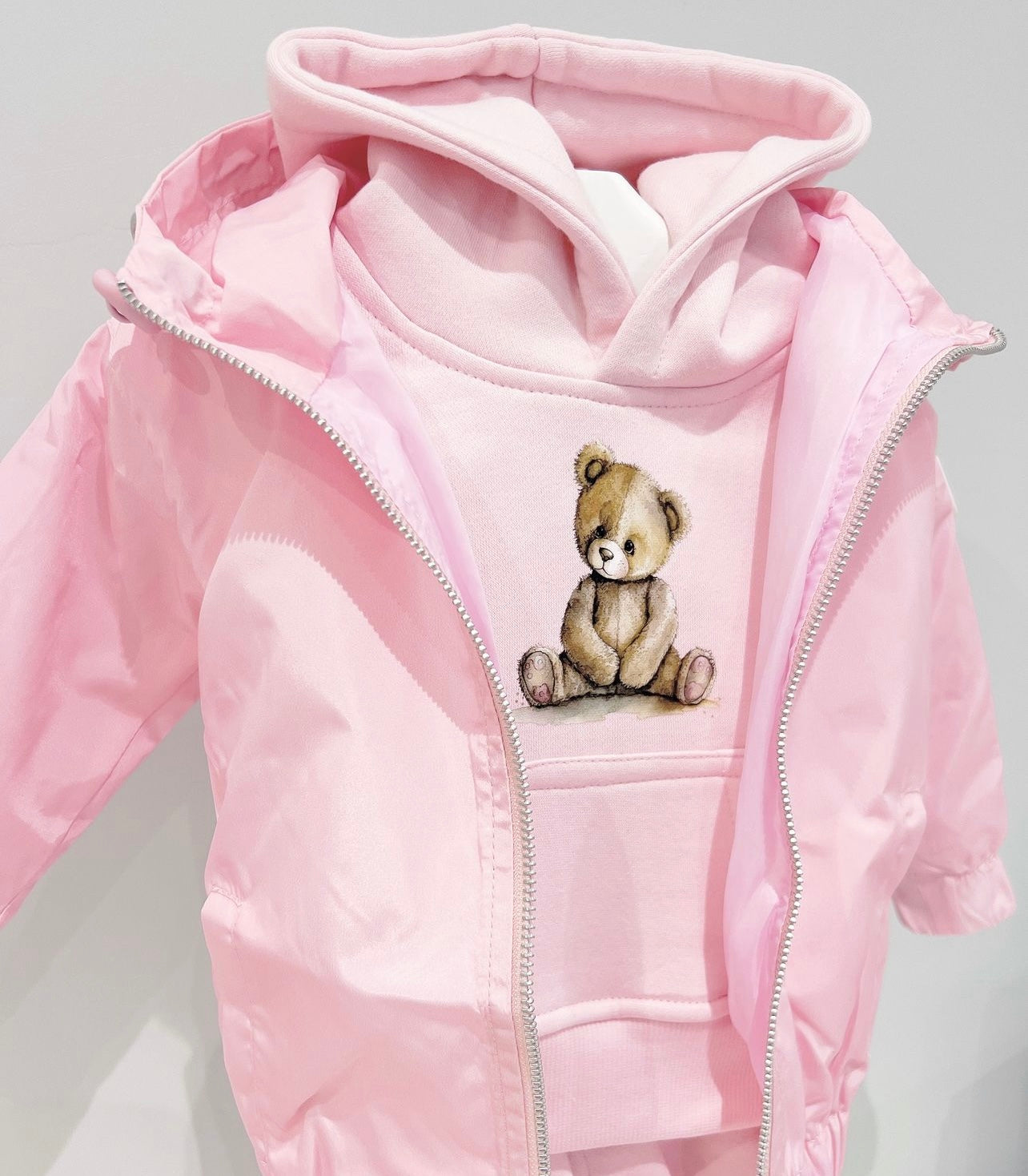 Arlo Teddy Rain Jacket Baby Pink