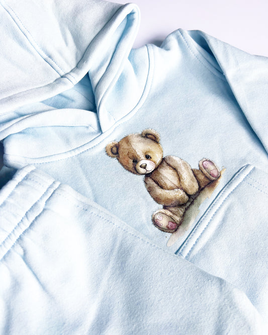 Arlo Teddy Hoodie Tracksuit ICE Blue (baby blue on another listing)