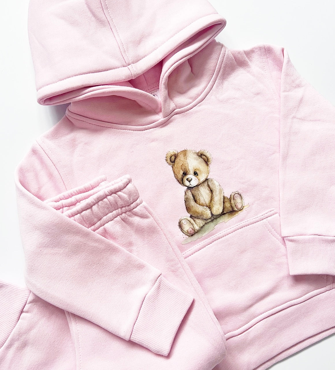 Arlo Teddy Hoodie Tracksuit Pink