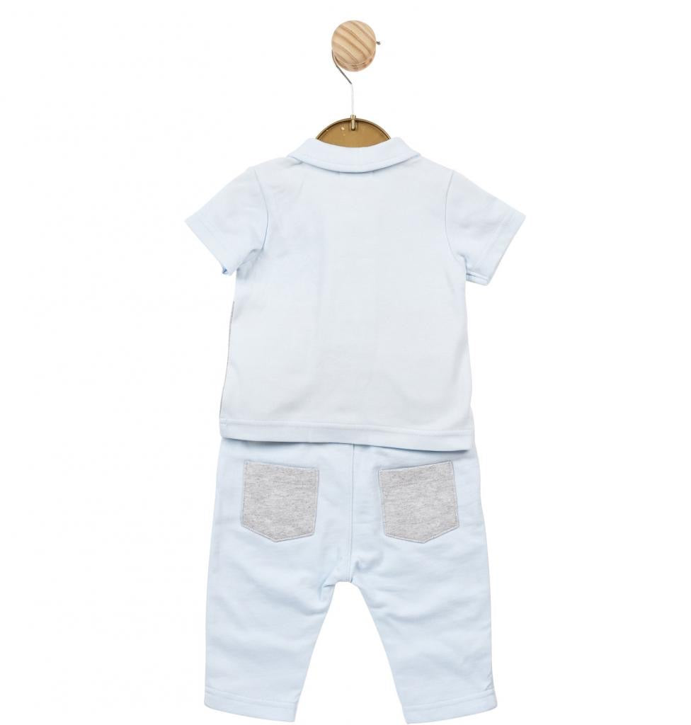 Mintini Colour Block Polo Set Blue