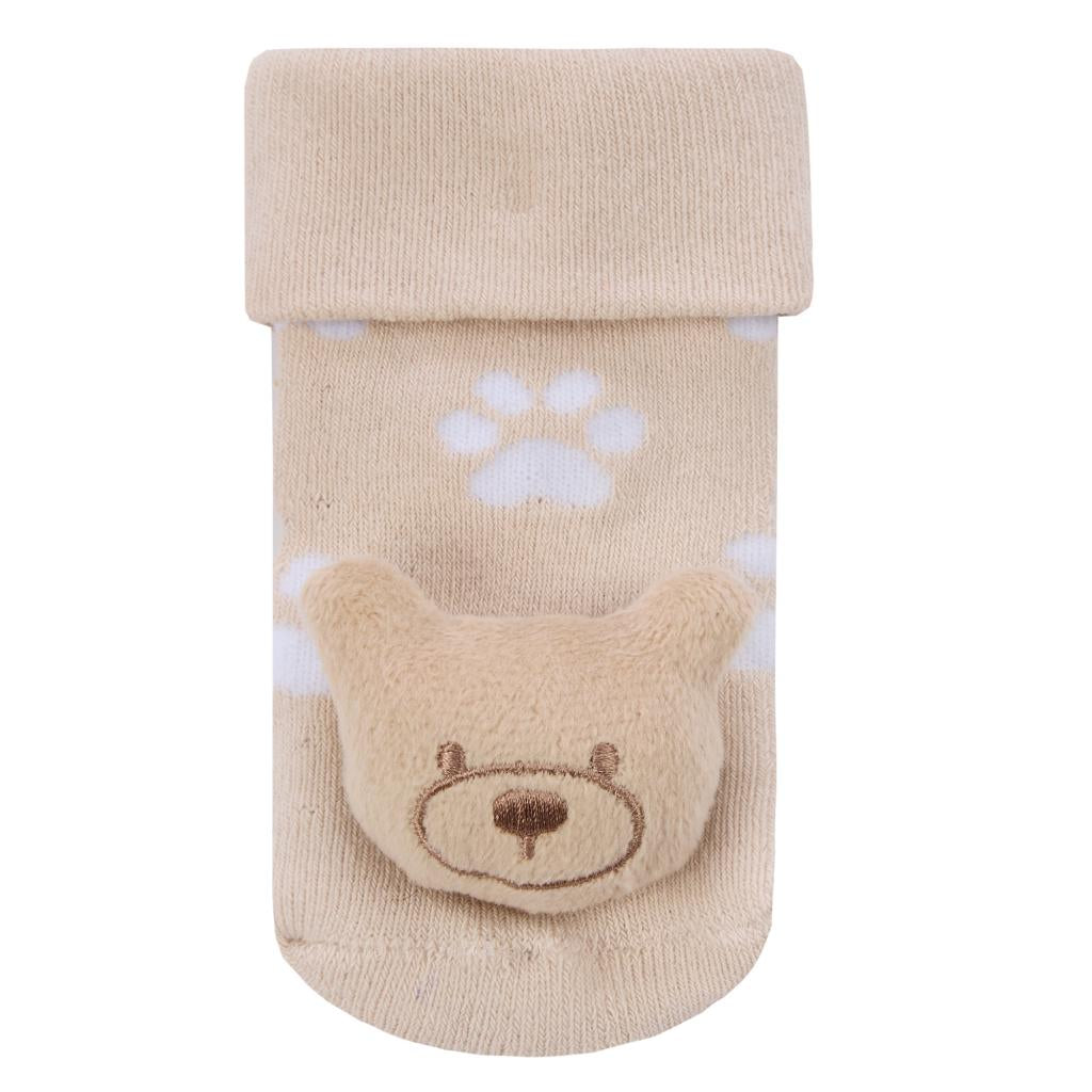 Teddy Bear baby grip socks beige