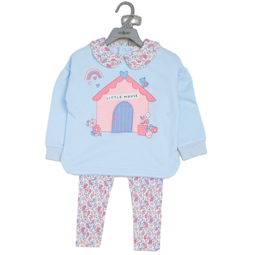 Interactive Girls Floral Mouse Sweater / Jumper & Leggings