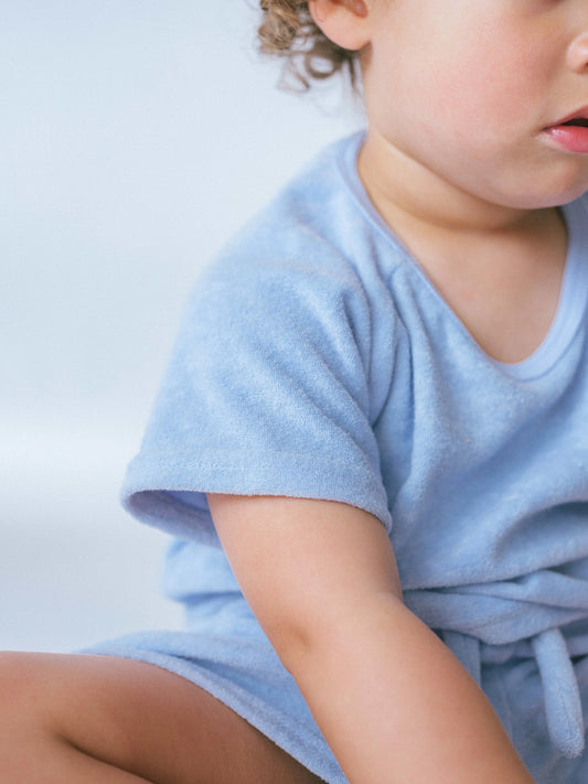 3 Piece Towelling Set Blue