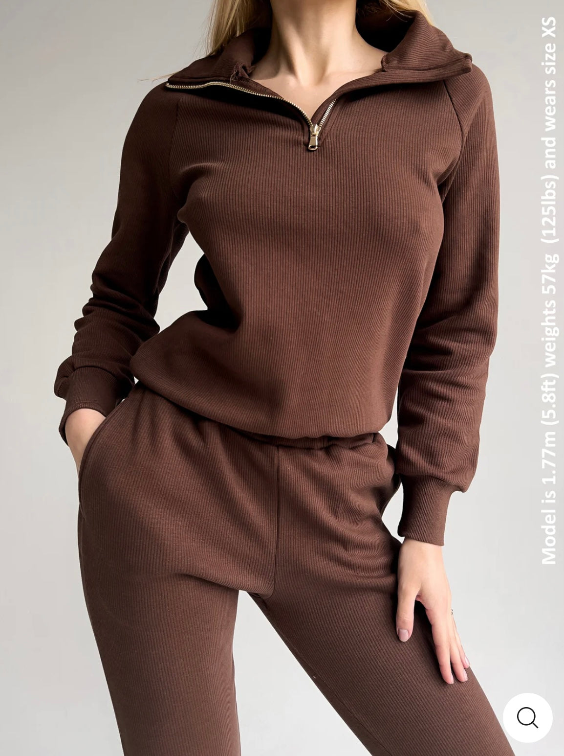 Zip Up Tracksuit Adult Brown