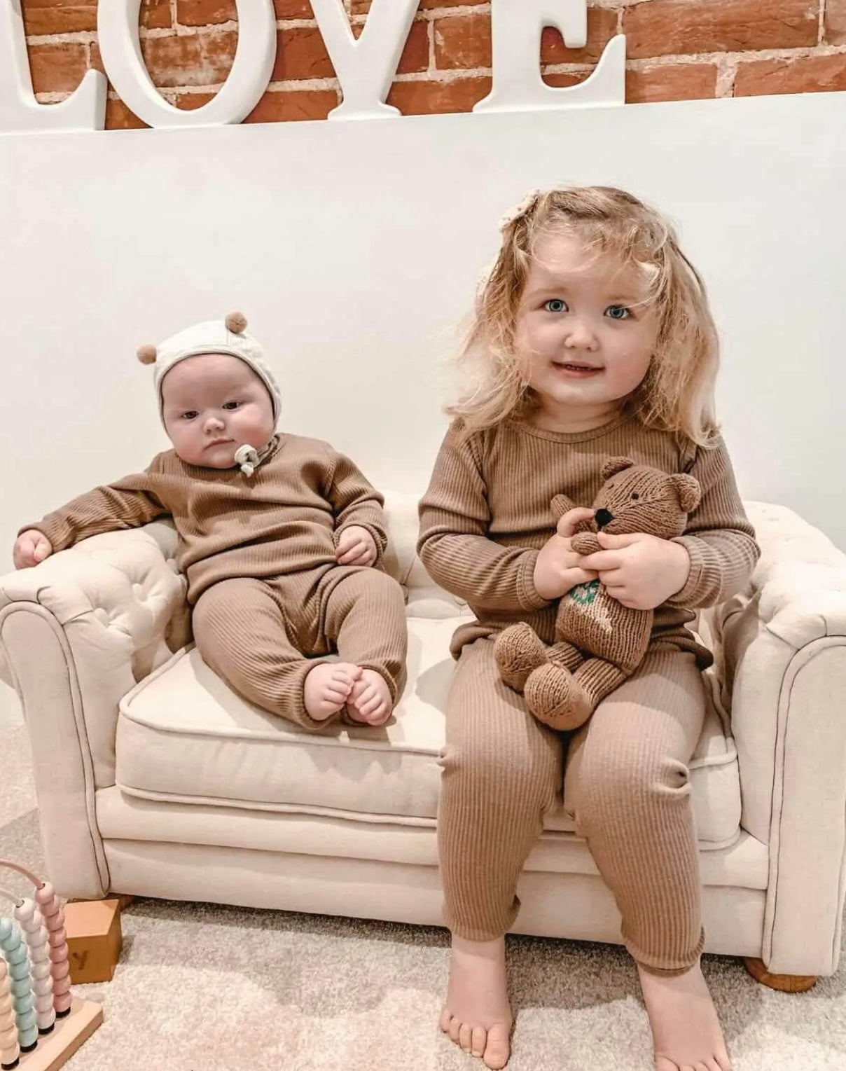 Ribbed Lounge Set Biscuit