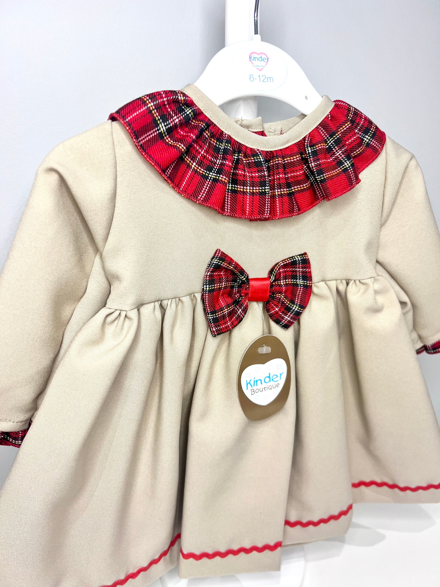 Kinder Christmas Tartan Dress for baby girl 6-12 months