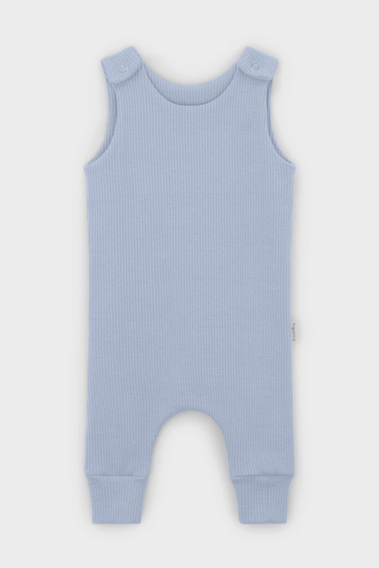 Ribbed Dungarees Powder Blue