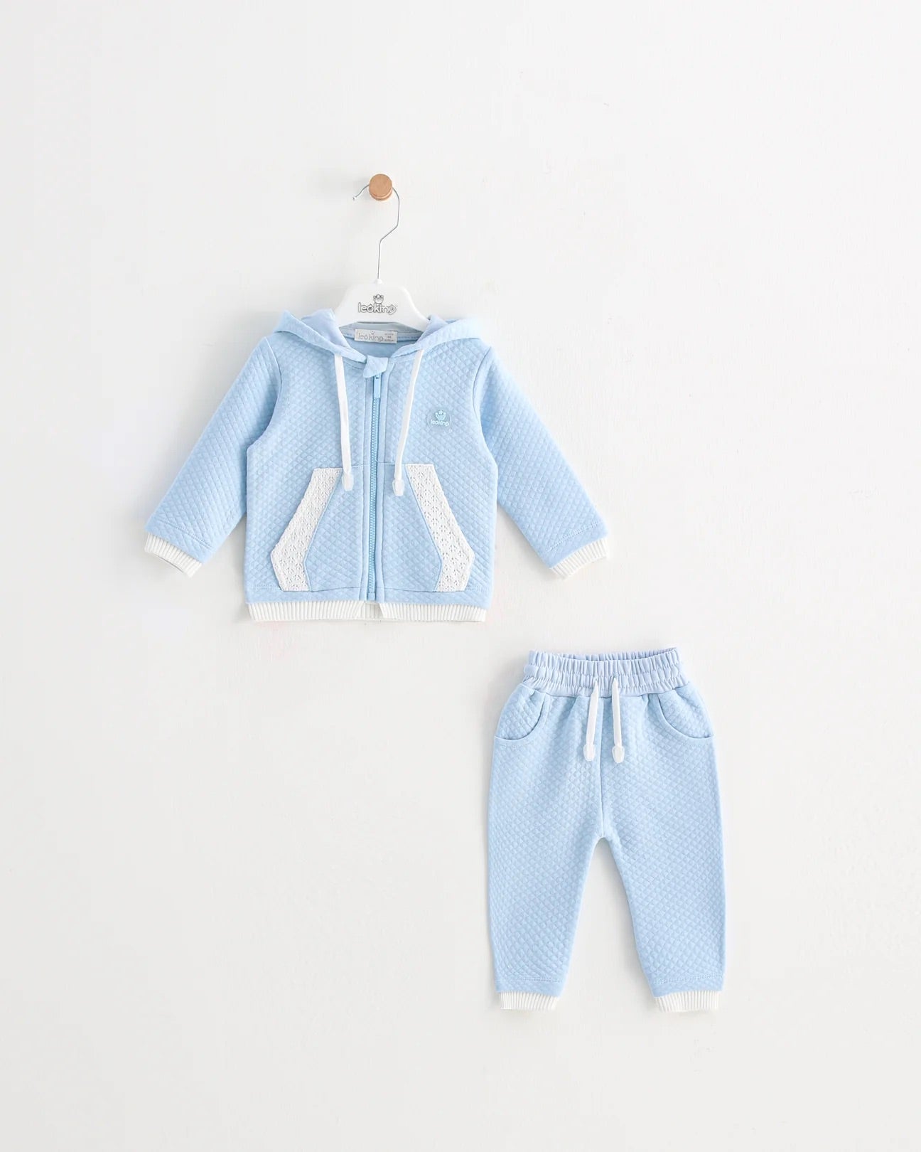 Leo King Quilted Tracksuit Blue