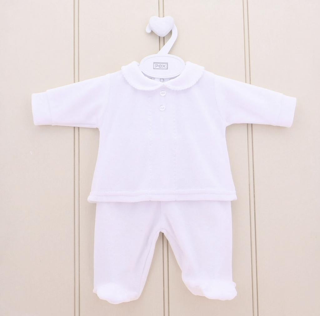 Premature Baby Classic Velour Set White