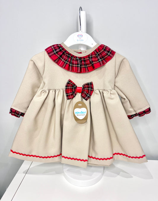 Kinder Christmas Tartan Dress for baby girl 6-12 months