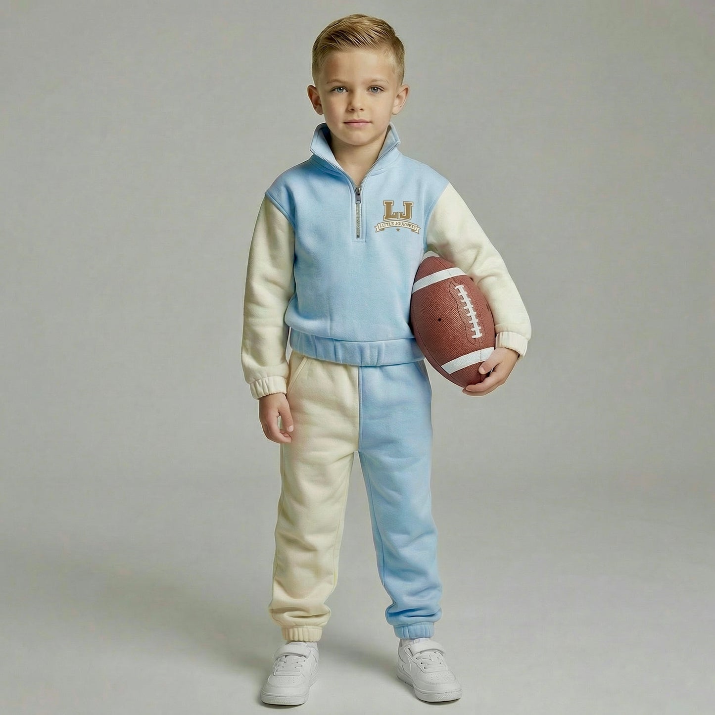 Little Legends Varsity Tracksuit Cream / Blue