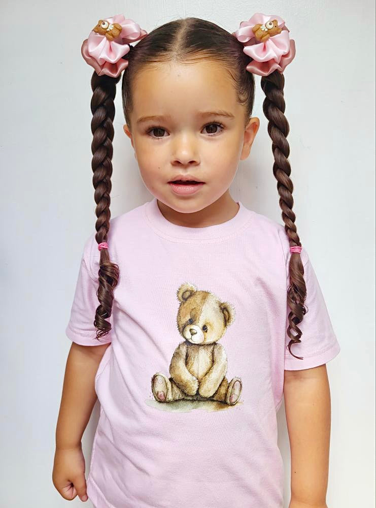 Arlo Teddy T-shirt Pink - Kids Cotton T-shirt