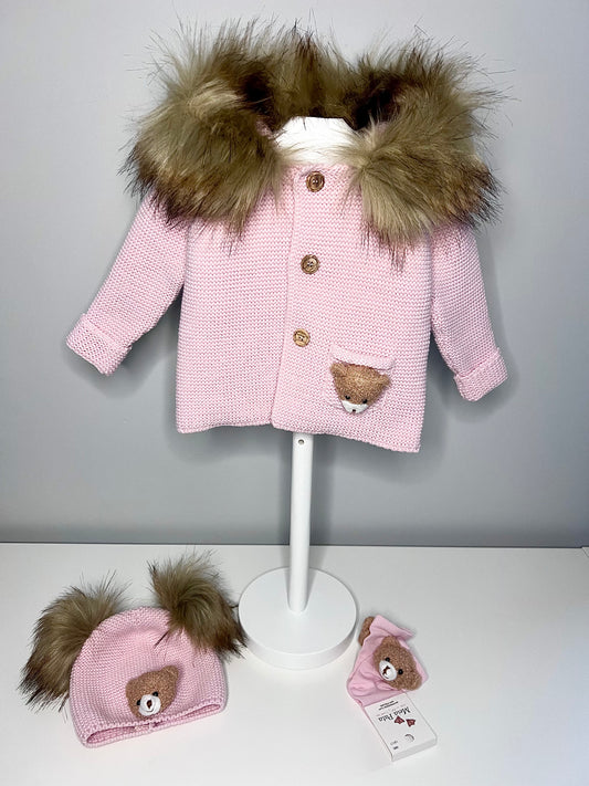 Meia Pata Teddy Cardigan Pink