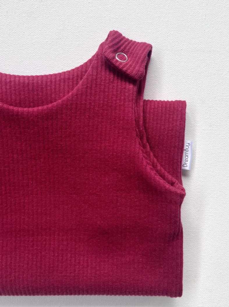 Ribbed Dungarees Red