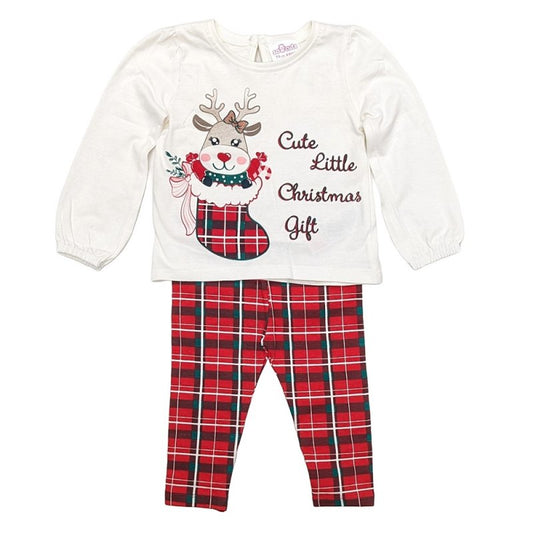 Christmas Baby girl reindeer outfit T-shirt and pants