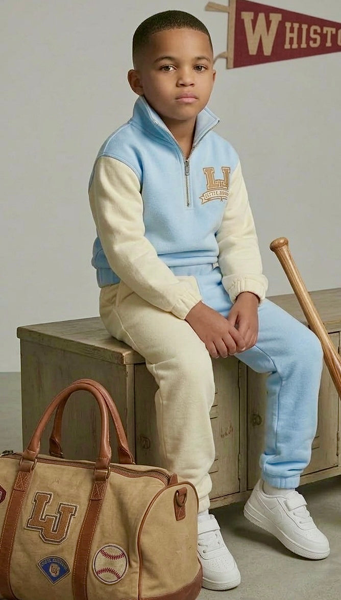 Little Legends Varsity Tracksuit Cream / Blue