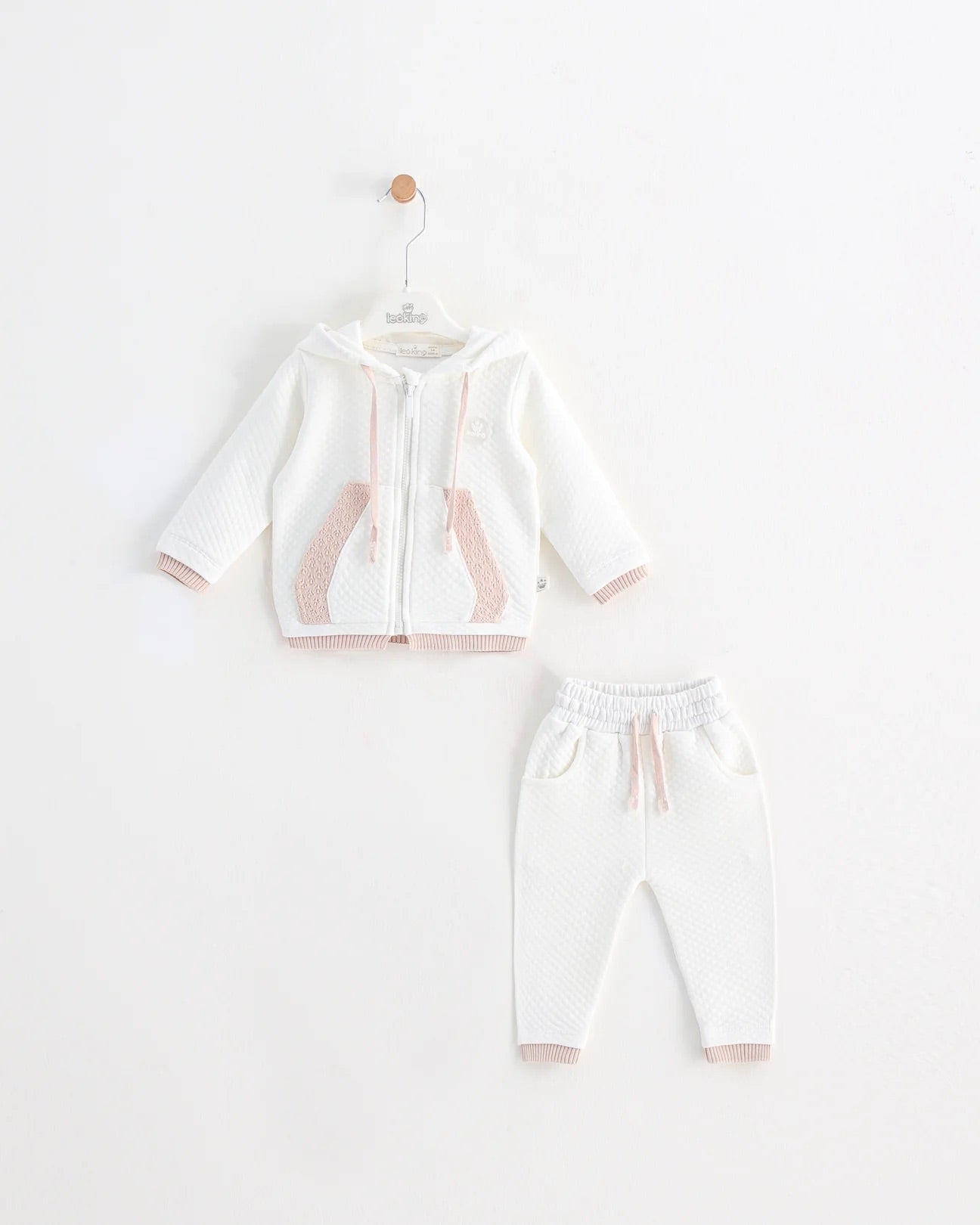 Leo King Quilted Tracksuit Ivory