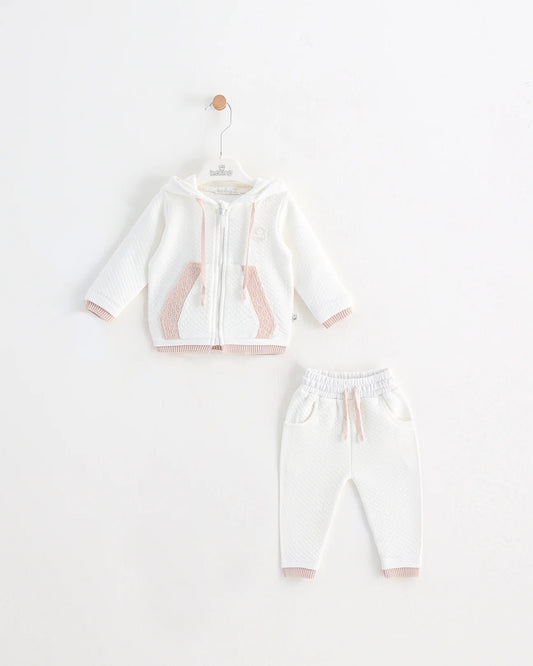 Leo King Quilted Tracksuit Ivory