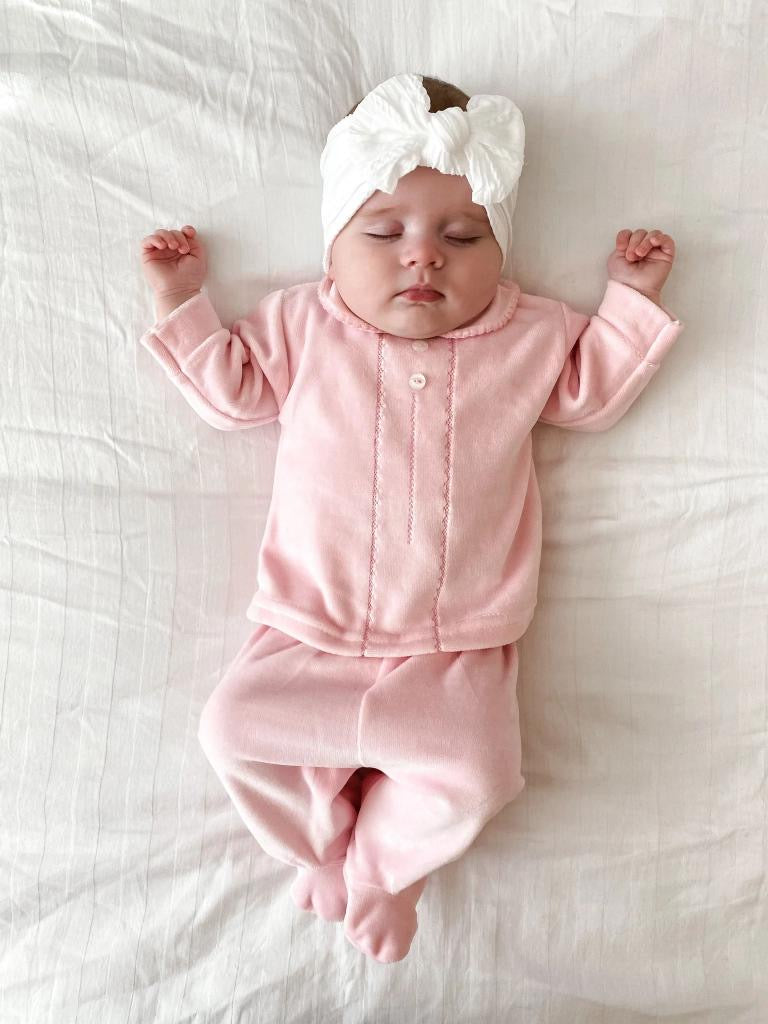 Premature Baby Classic Velour Set Pink