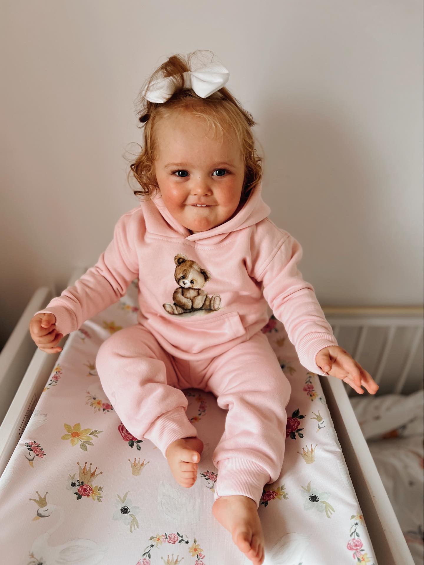 Arlo Teddy Hoodie Tracksuit Pink