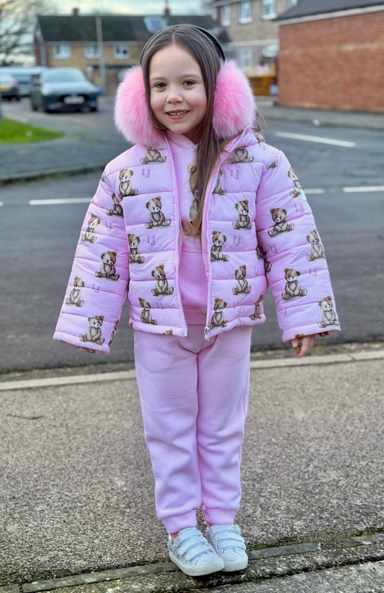 Arlo Teddy Hoodie Tracksuit Pink - Kids Cozy Tracksuit