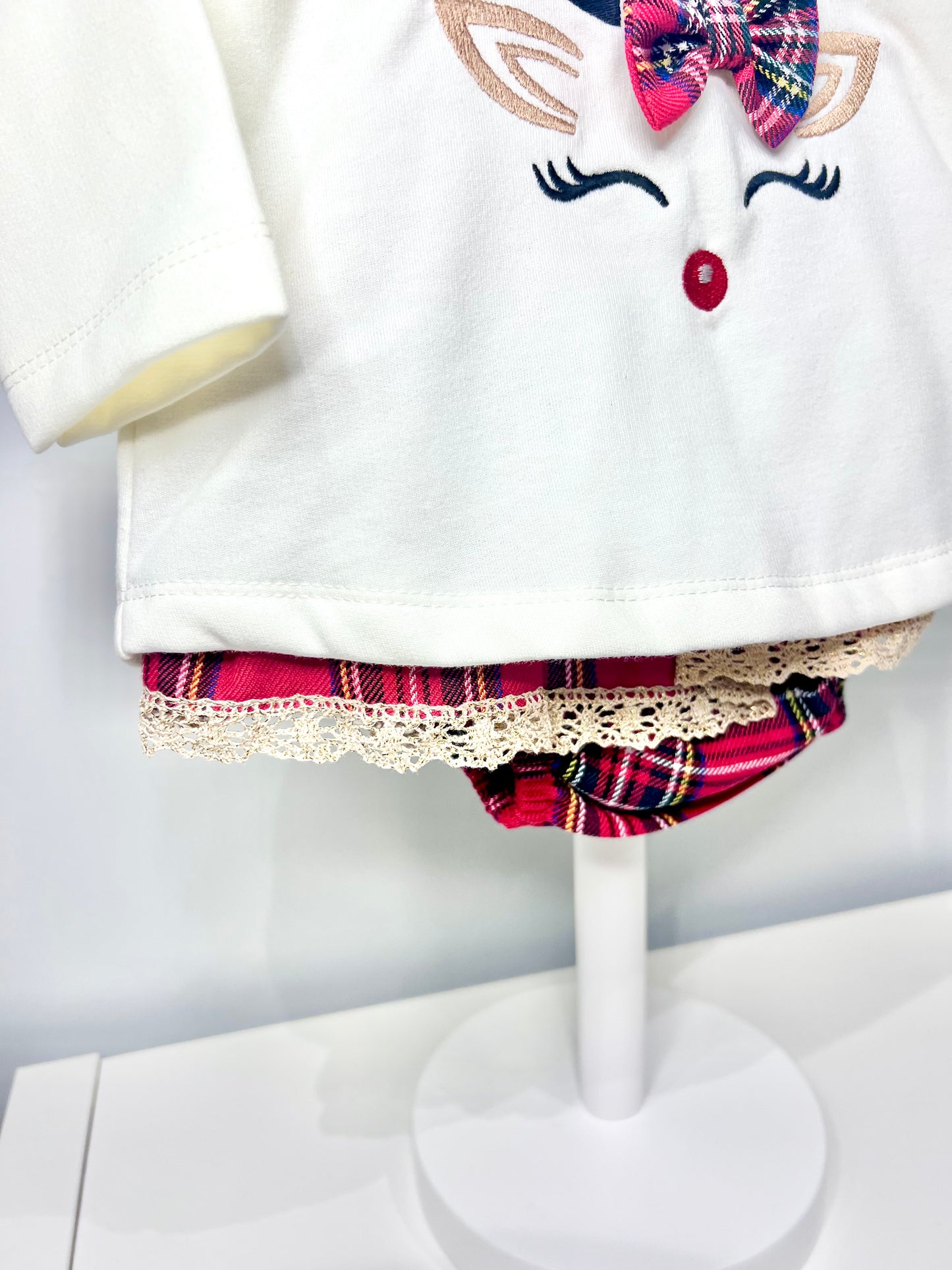 Baby Girl Christmas Reindeer Outfit with Jumper and Bloomers