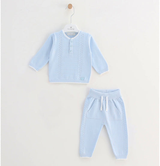 Baby Blue Knitted Leo King Set