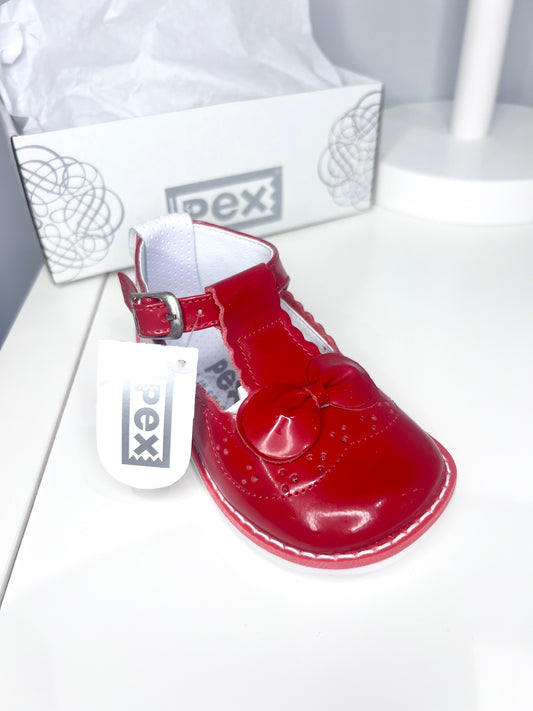 Pex Baby Girl T-Bar Shoes - Red