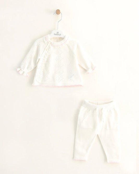 Leo King Ivory Knitted Lounge Set