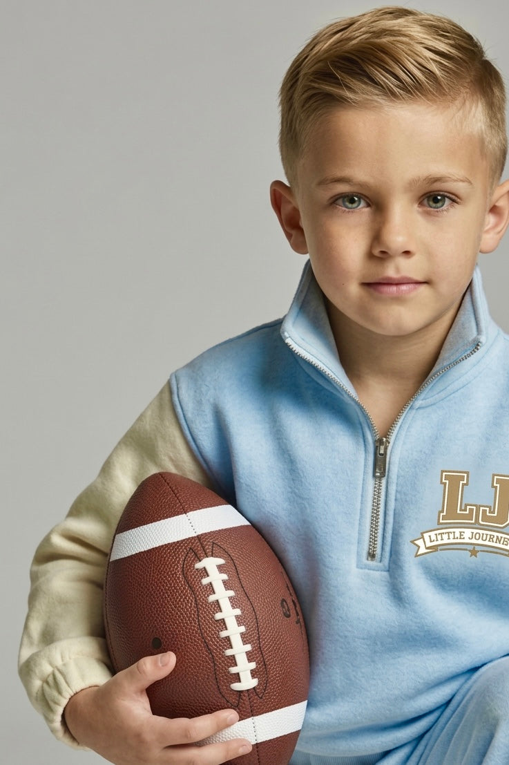 Little Legends Varsity Tracksuit Cream / Blue