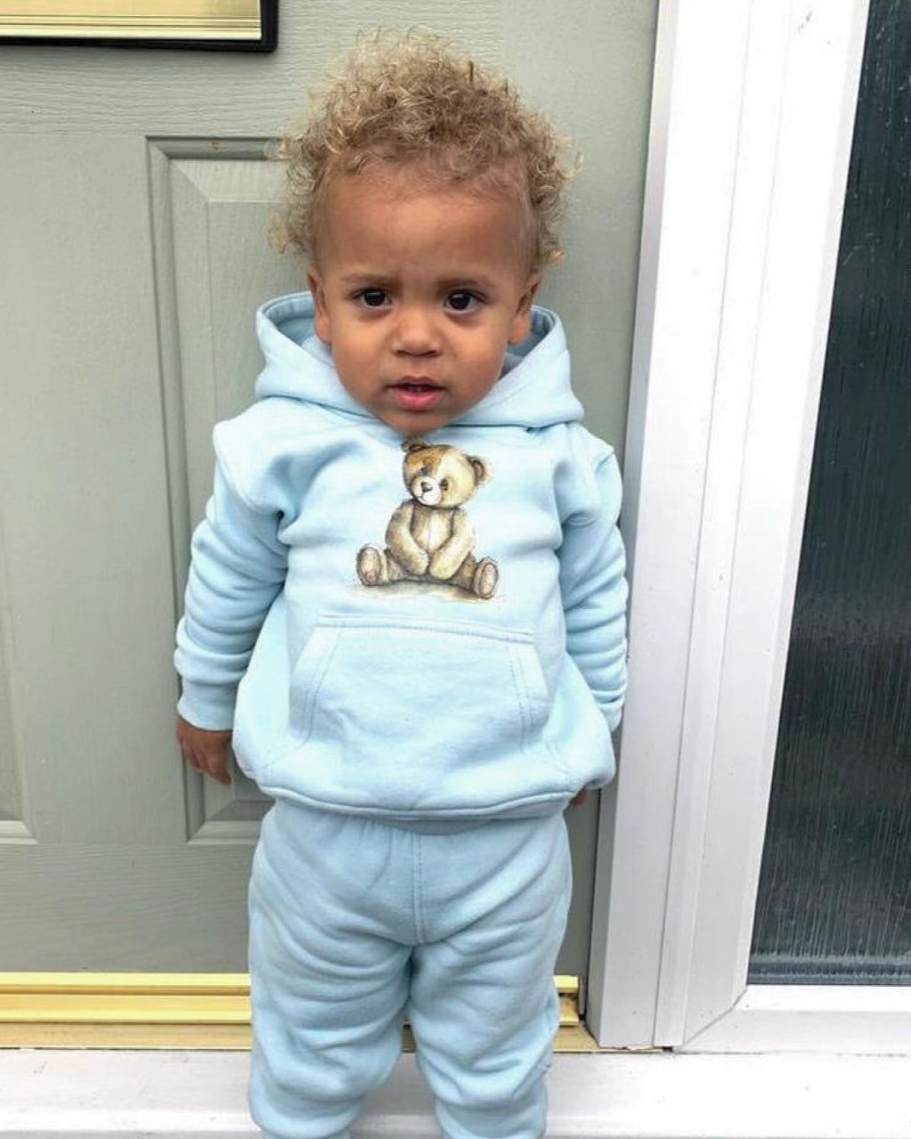 Arlo Teddy Hoodie Tracksuit BABY Blue