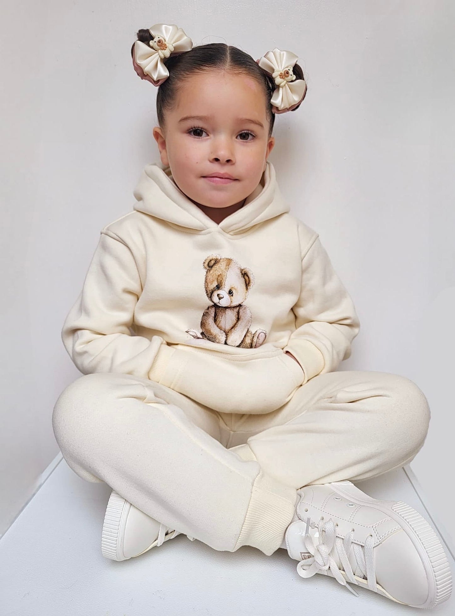 Arlo Teddy Hoodie Tracksuit Cream - Kids Cozy Tracksuit
