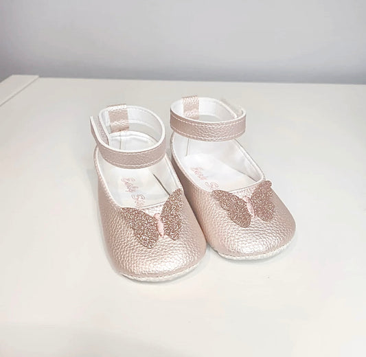 Sparkly Butterfly Ballerina Style Baby Shoes