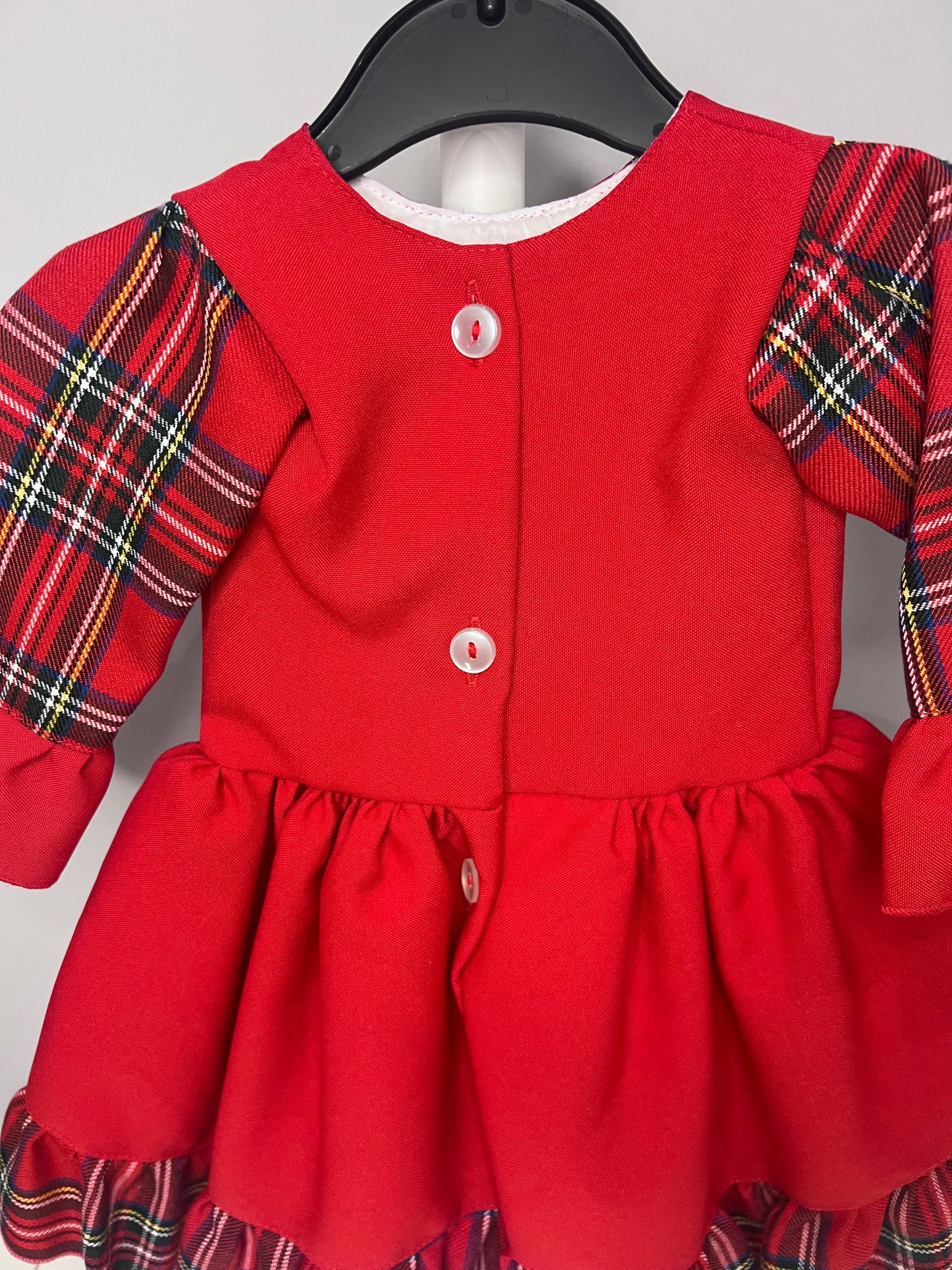 Kinder Baby Girls Tartan Red Dress with Long Sleeves, 3-6 Months