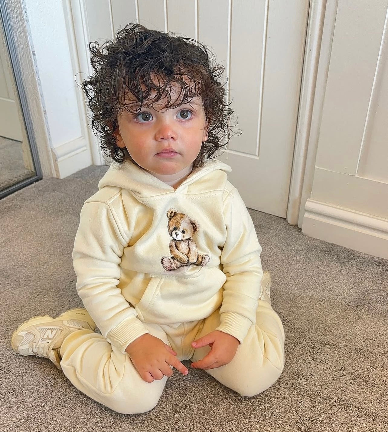 Arlo Teddy Hoodie Tracksuit Cream - Kids Cozy Tracksuit