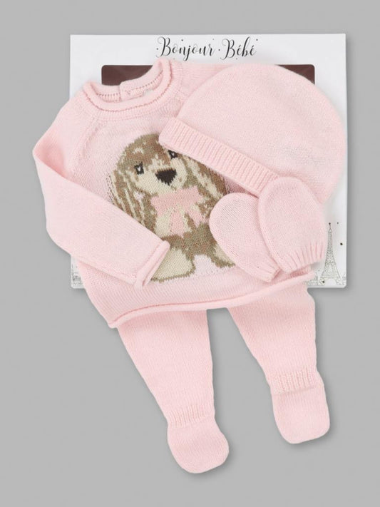 Knitted Bunny Set Pink