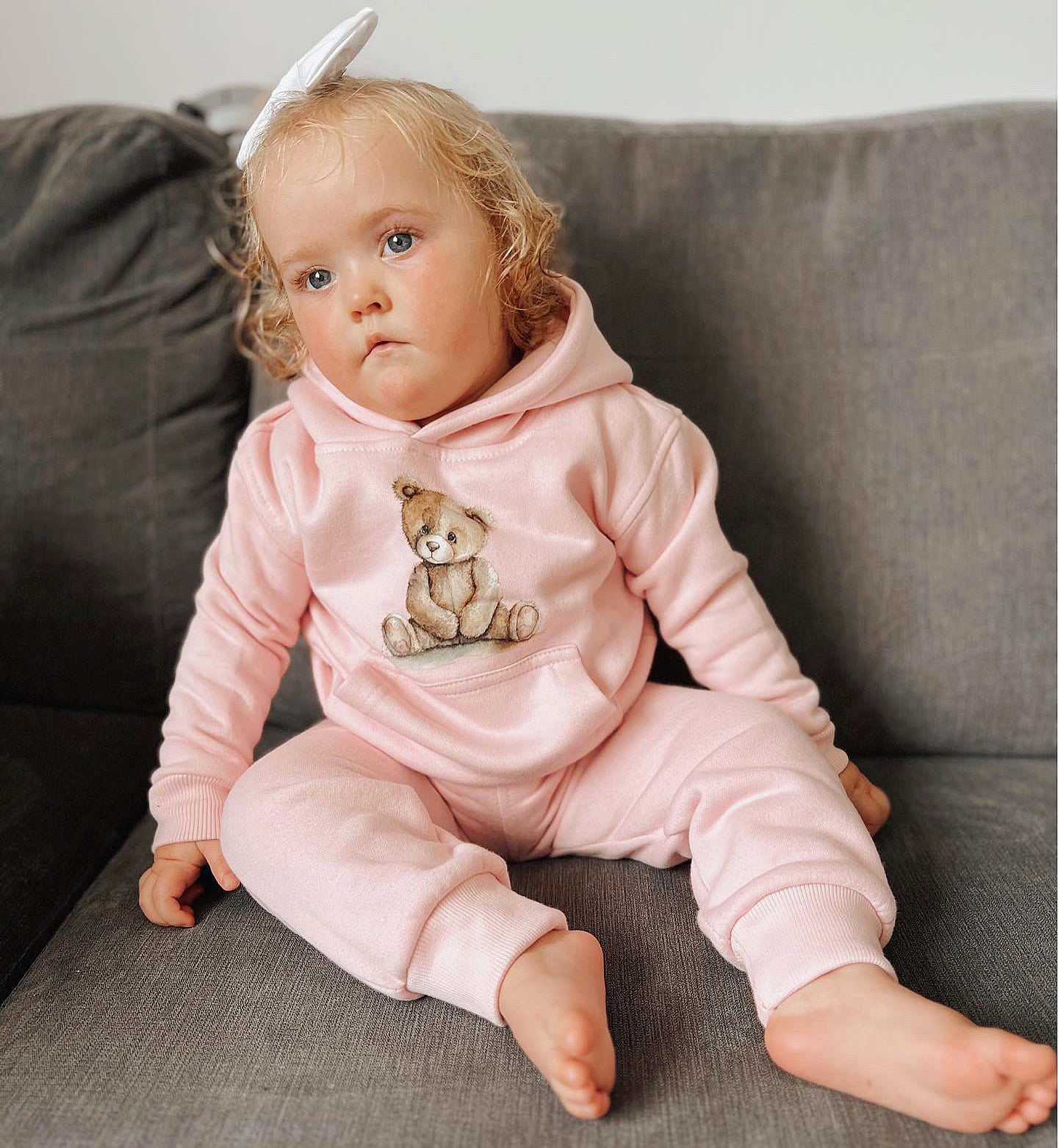 Arlo Teddy Hoodie Tracksuit Pink