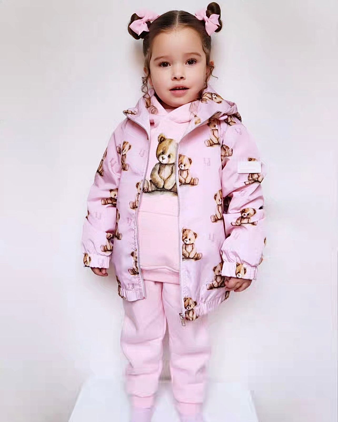 Arlo Pattern Teddy Rain Jacket BABY PINK