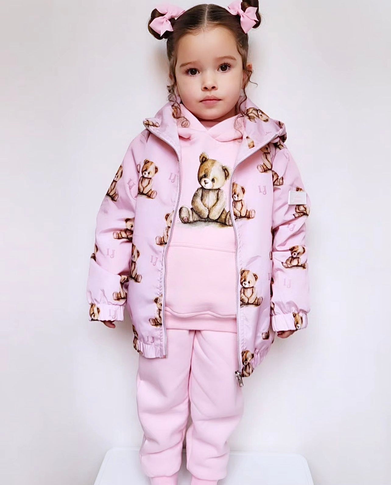 Arlo Pattern Teddy Rain Jacket BABY PINK