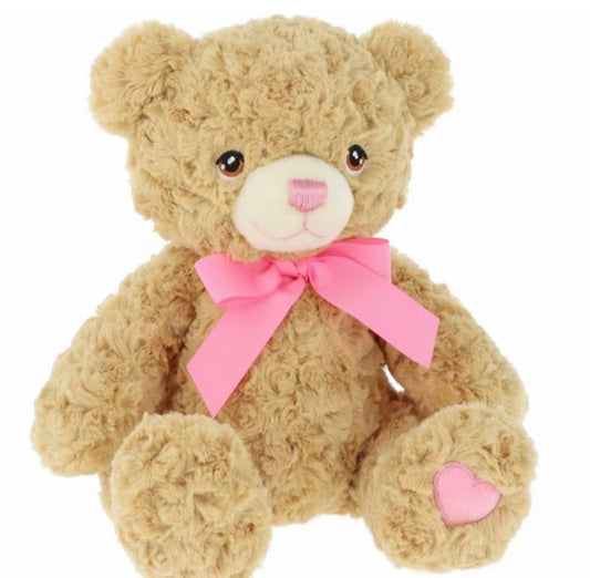 Bramble Teddy Bear Pink Bow