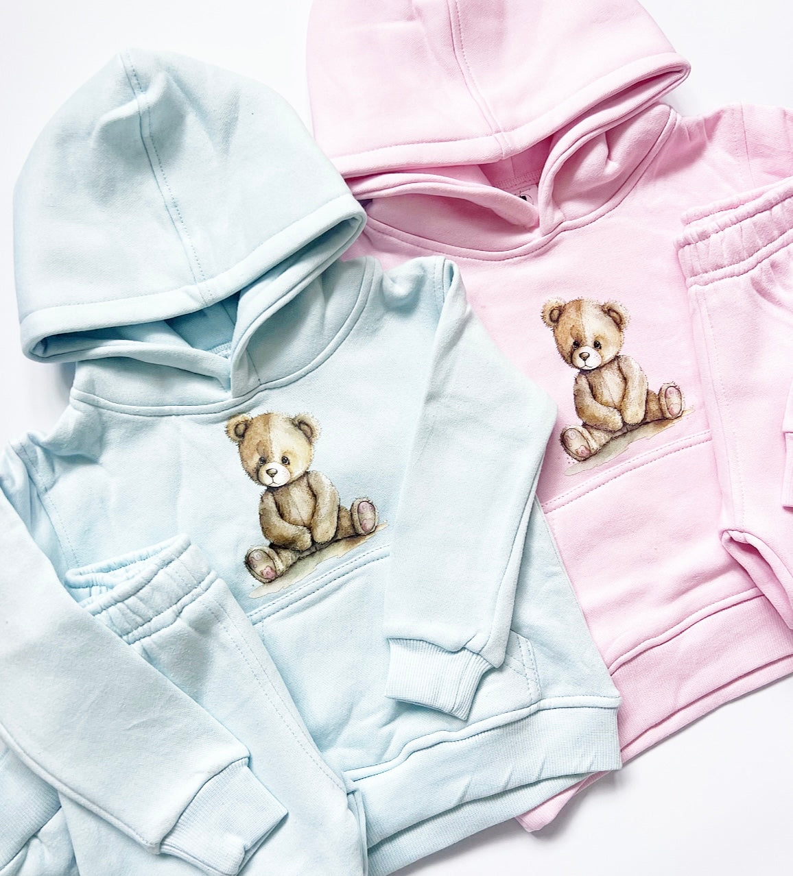 Arlo Teddy Hoodie Tracksuit Pink