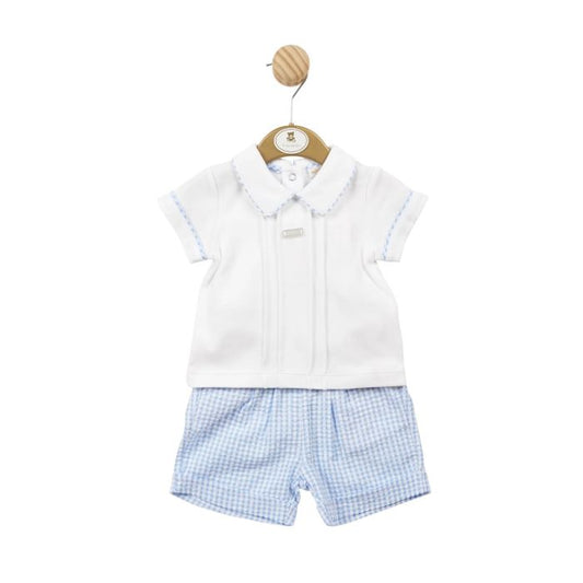 Mintini Seersucker Shorts Set Blue