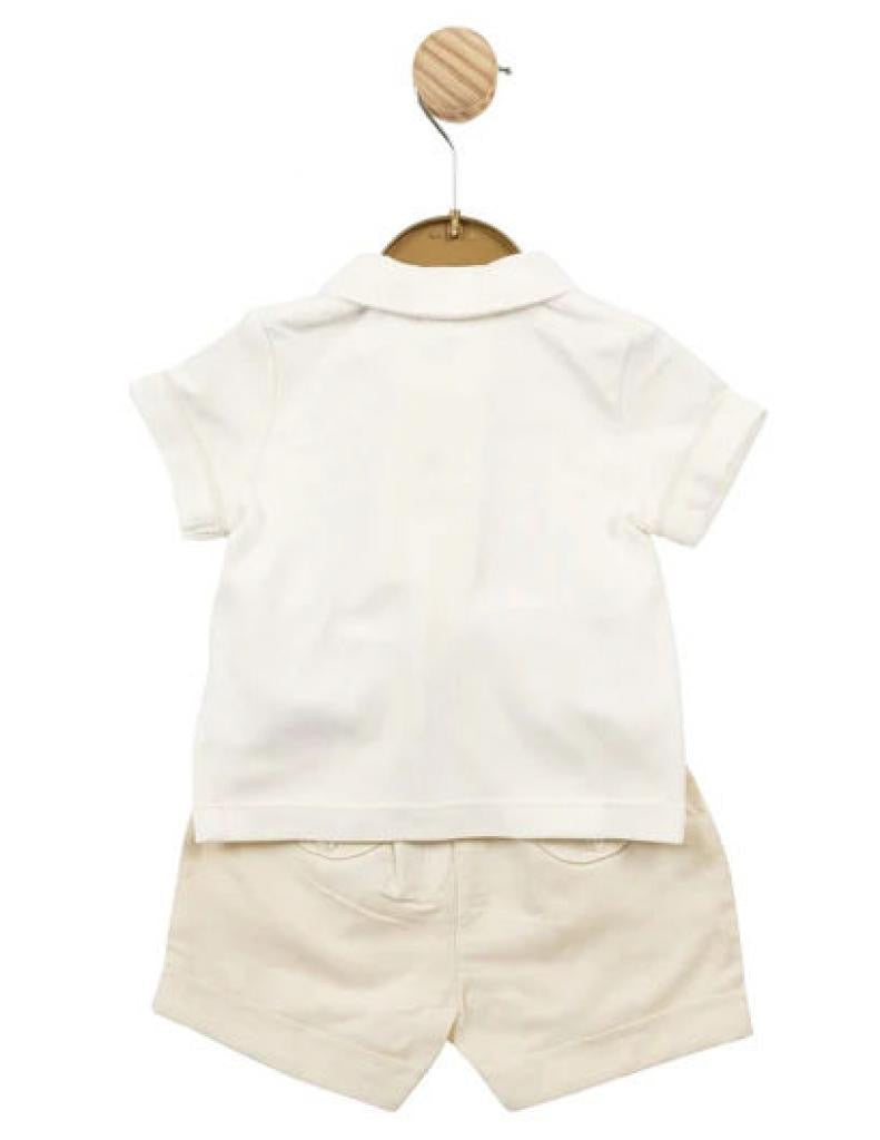 Mintini Linen Shirt & Shorts Set Beige