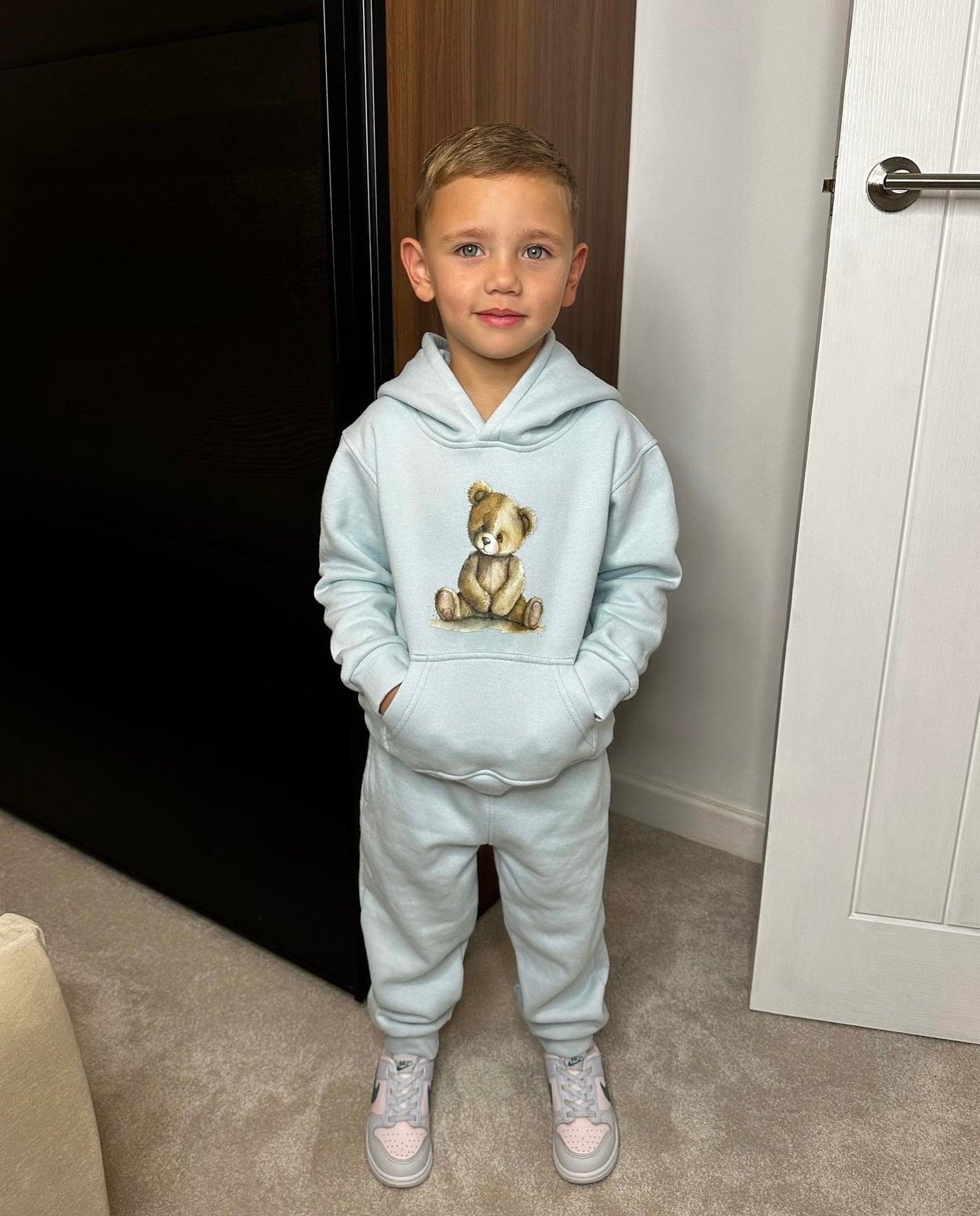 Arlo Teddy Hoodie Tracksuit ICE Blue